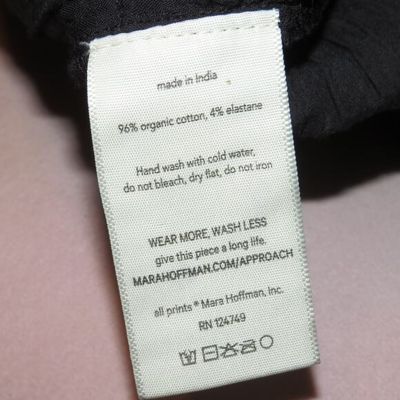 Mara Hoffman Black Pippy High Waist Textured Crinkle Pull-On Trouser Pants - Picture 10 of 10